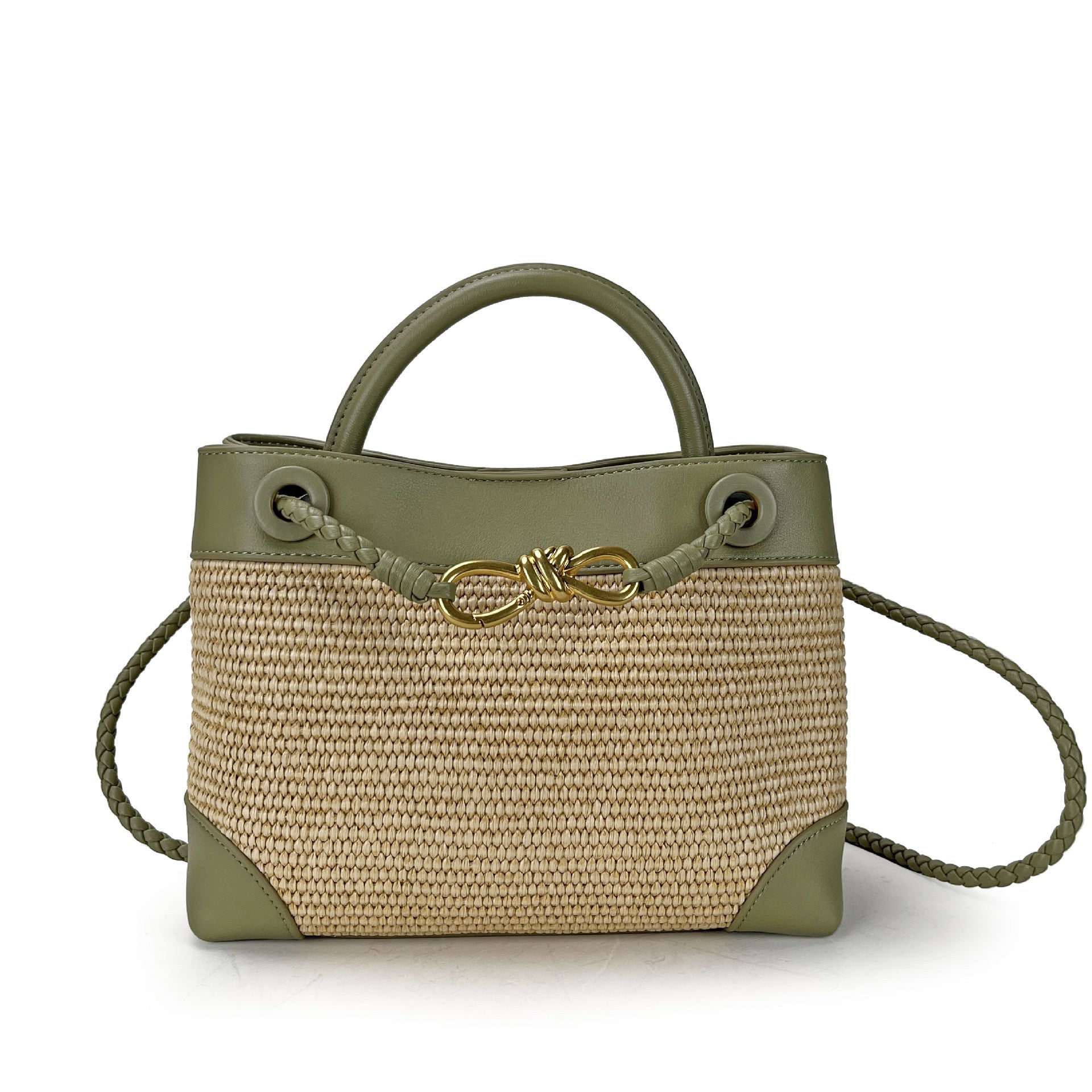 Raffia Knot Mini Tote Bag