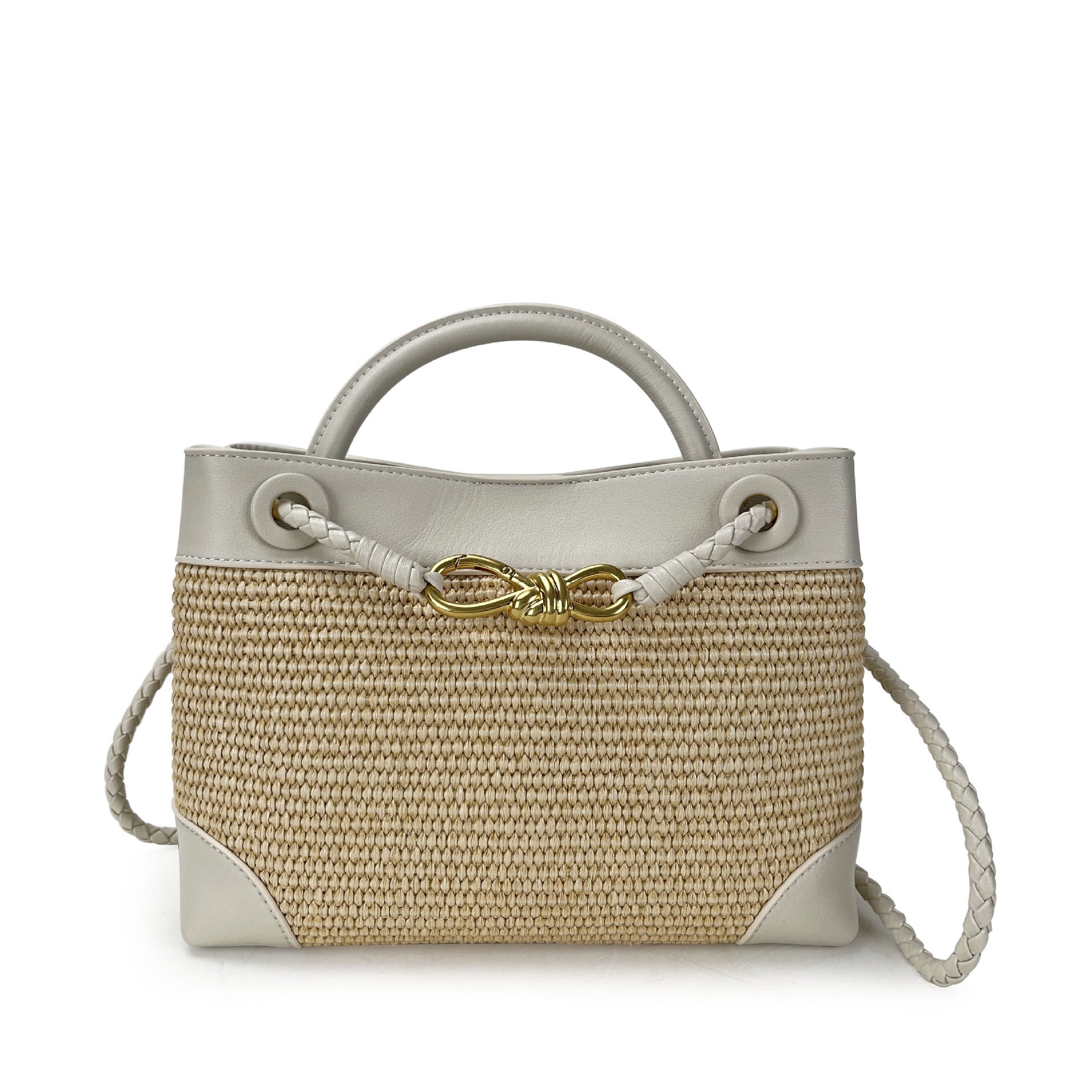 Raffia Knot Mini Tote Bag