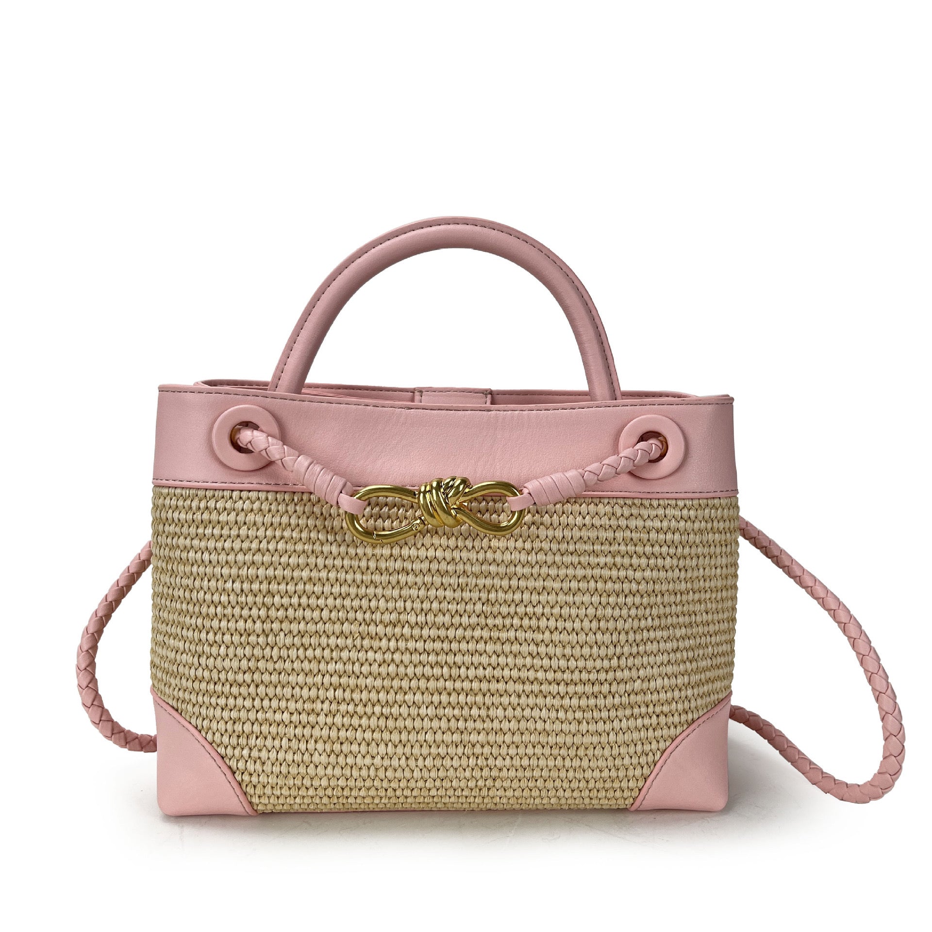 Raffia Knot Mini Tote Bag