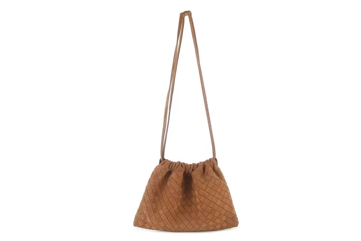 Handwoven Suede Shoulder Bag
