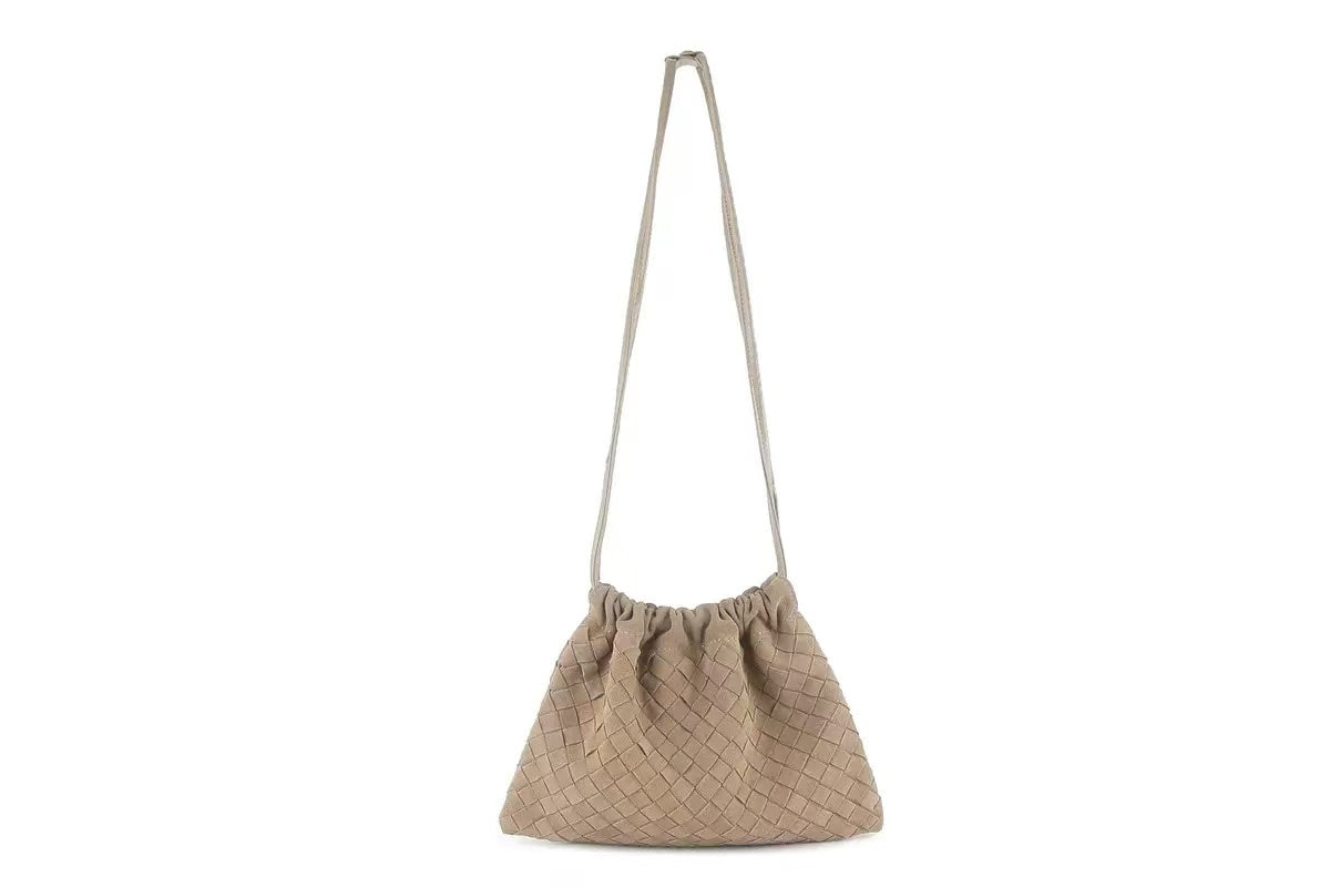 Handwoven Suede Shoulder Bag
