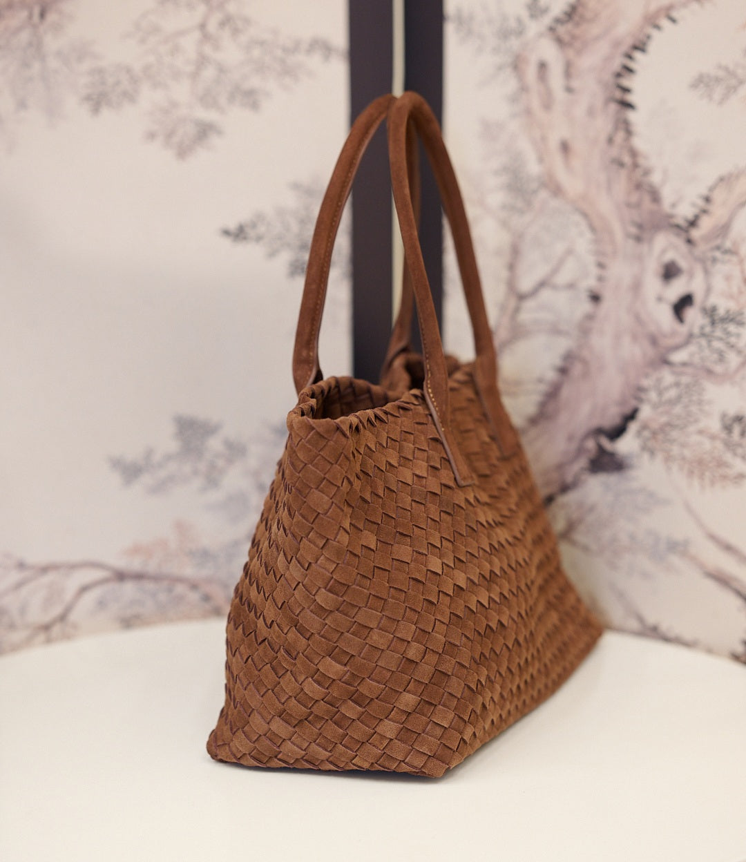 Hand-Woven Suede Leather Tote