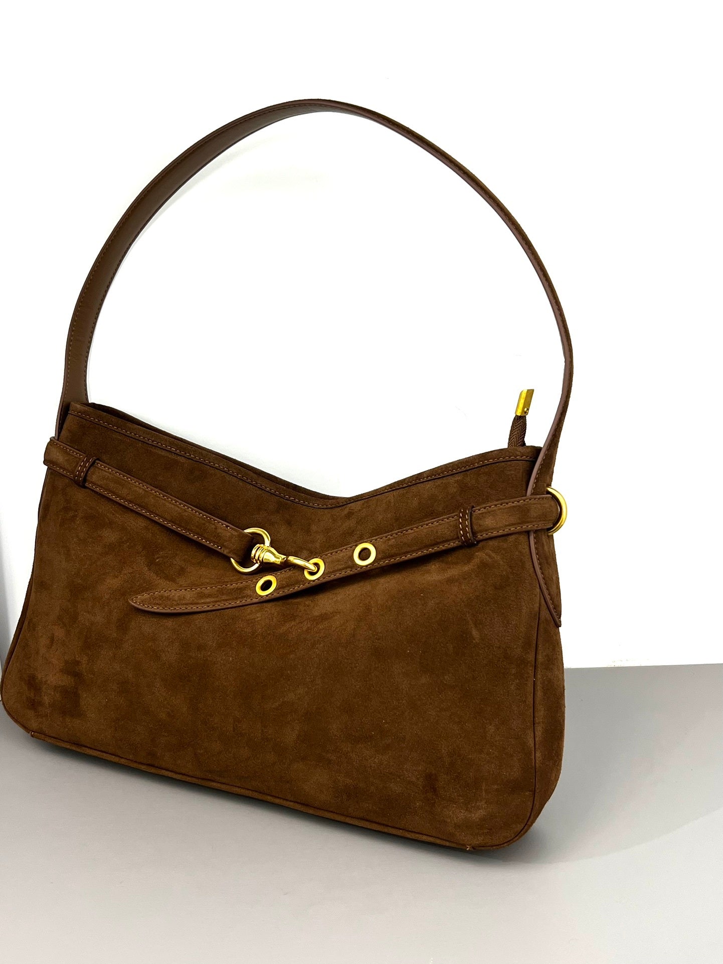 Suede-Leather  Luxe shoulder bag