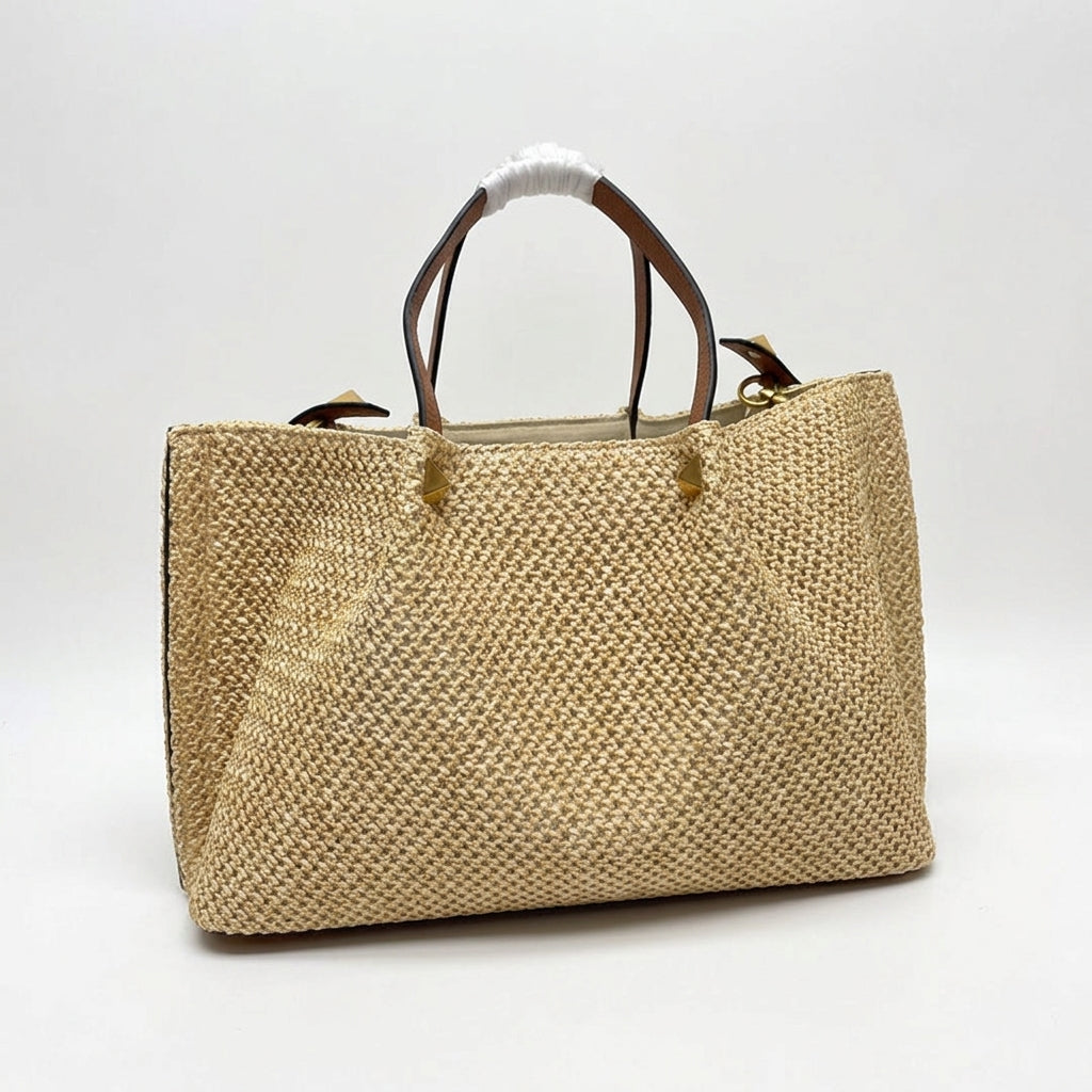 Straw Woven Tote Bag by Christina Shiefer
