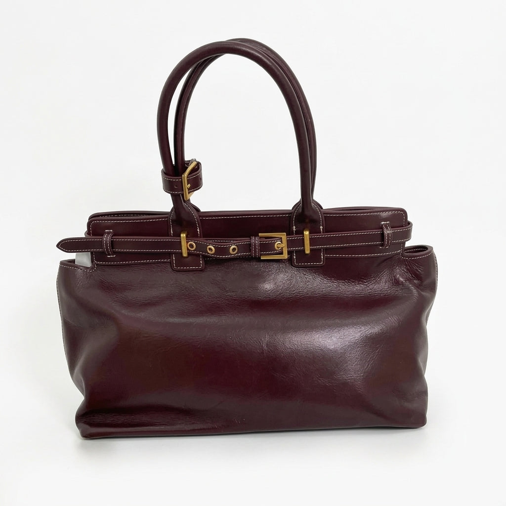Leather Buckle Handbag by Christina Shiefer