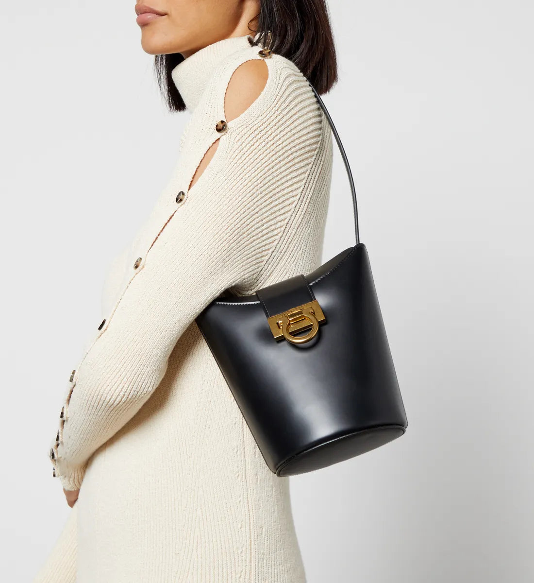 Salvatore Leather Bucket Bag