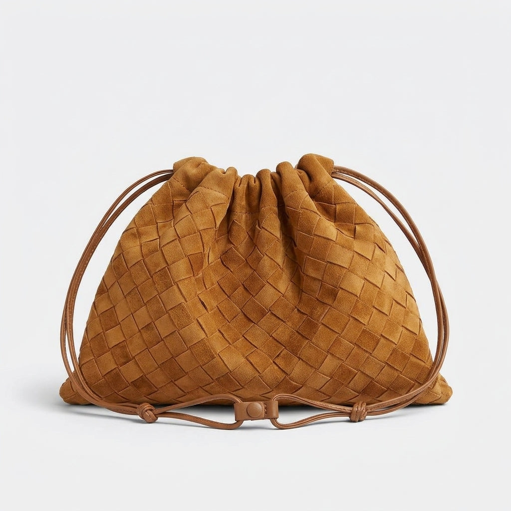 Woven Suede Shoulder Bag by Christina Shiefer