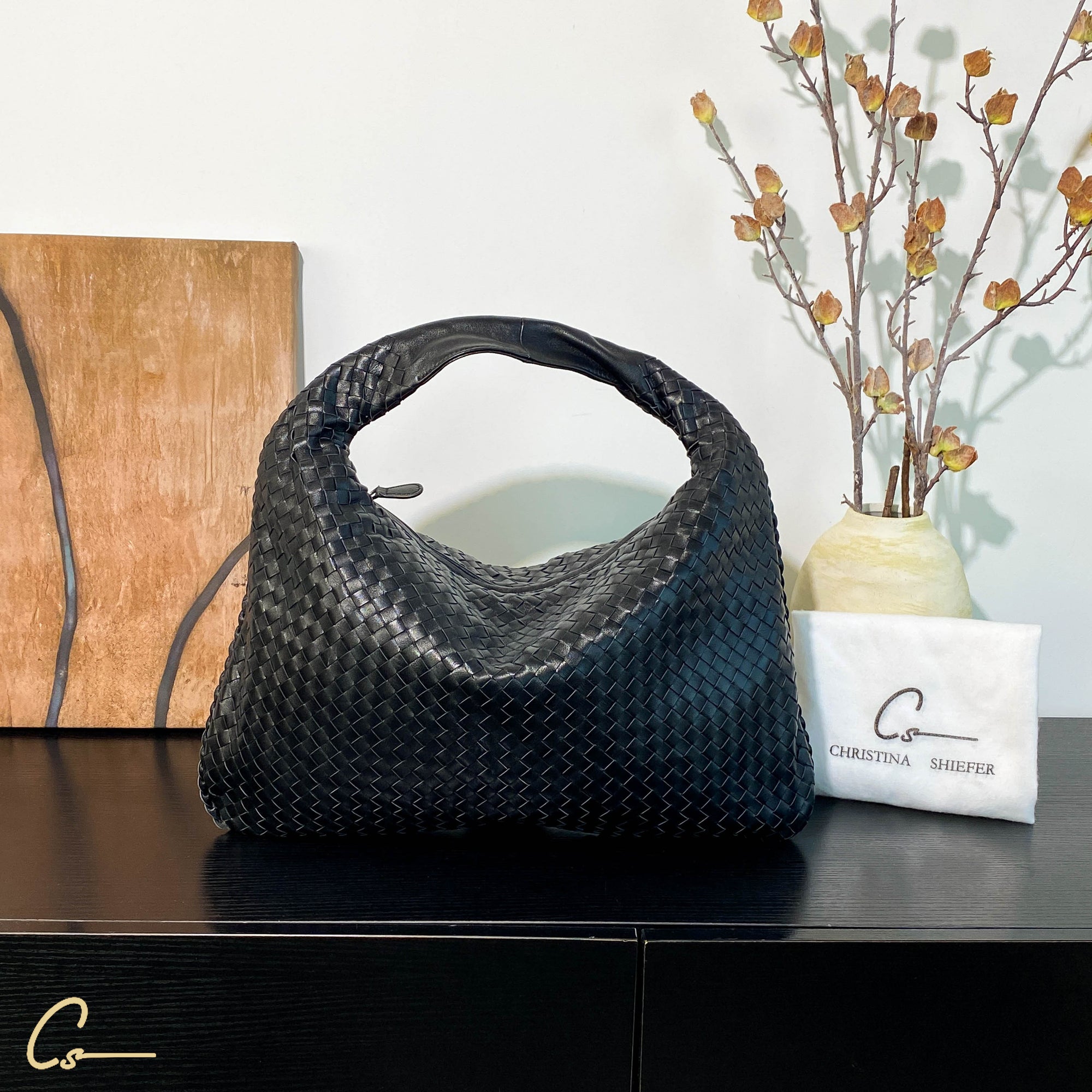 Woven Sheepskin Leather Bag