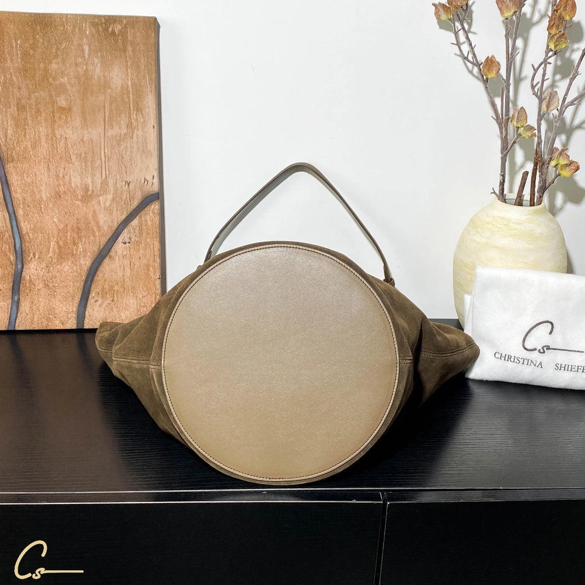 Large Suede Bucket Bag