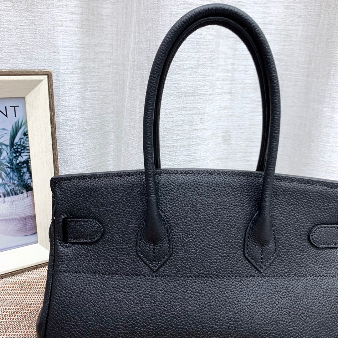Structured Cowhide Leather Handbag
