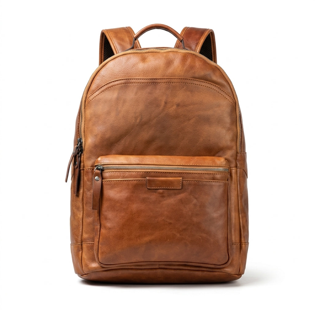 Classic Cowhide Leather Backpack by Christina Shiefer