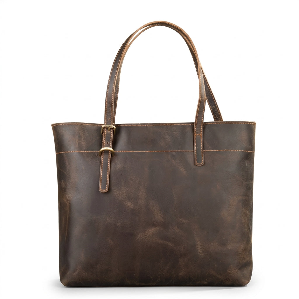 Vintage Leather Tote Bag by Christina Shiefer