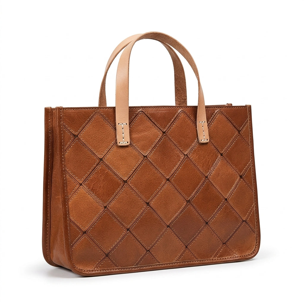 Italian Quilted Leather Tote by Christina Shiefer