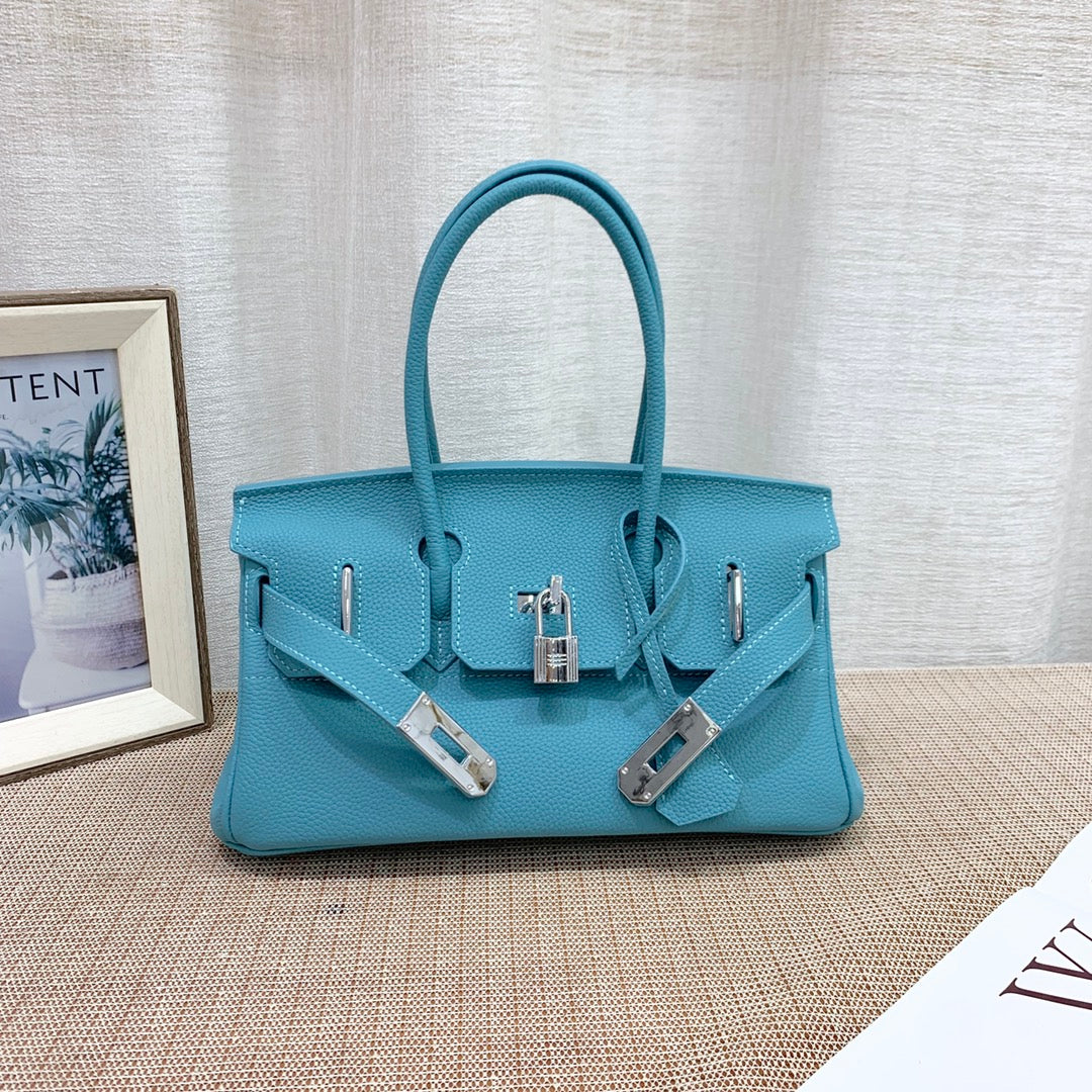 Structured Cowhide Leather Handbag