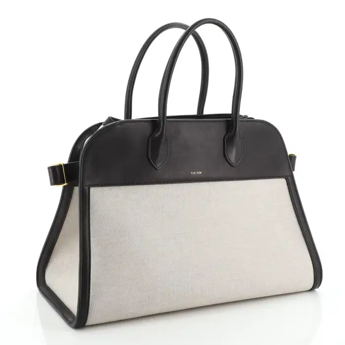 The Row Margaux Tote Canvas with Leather 15