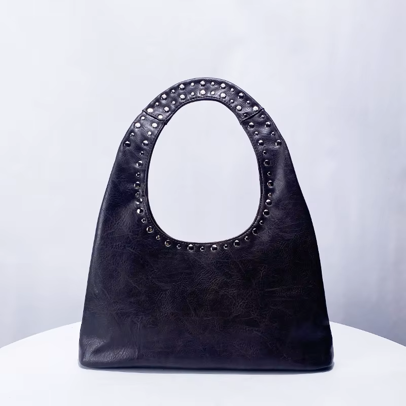 Vintage Luxe Vegan Studded Tote