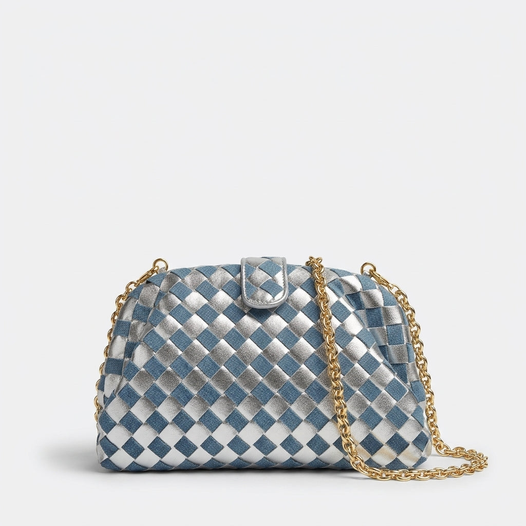 Denim Luxe Chain Shoulder Bag by Christina Shiefer
