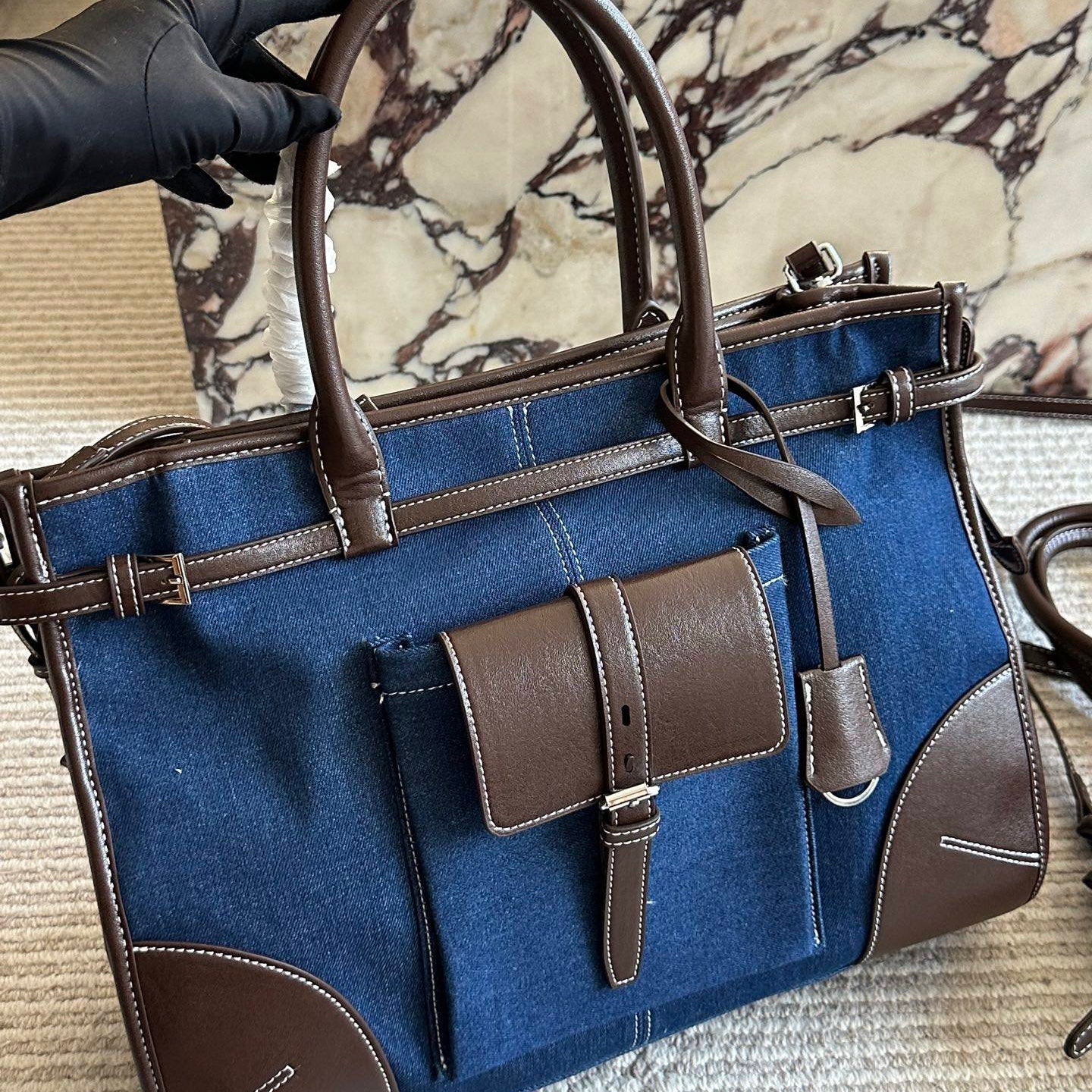 Luxe Denim Signature Tote by Christina Shiefer