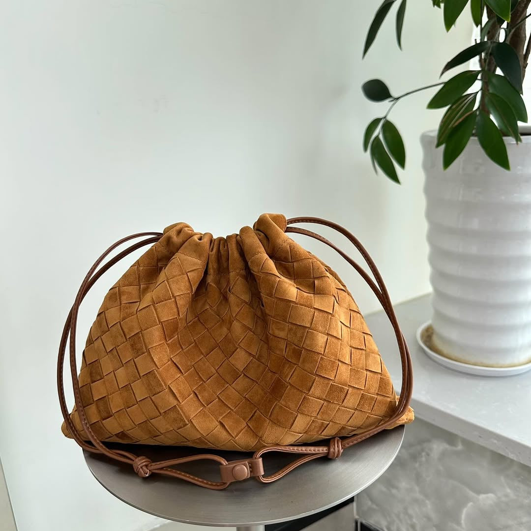 Woven Suede Shoulder Bag by Christina Shiefer