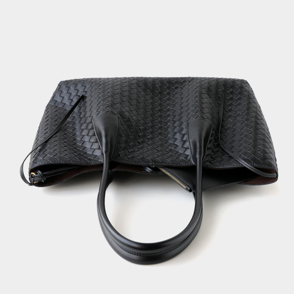 Woven Cowhide Leather Tote Bag