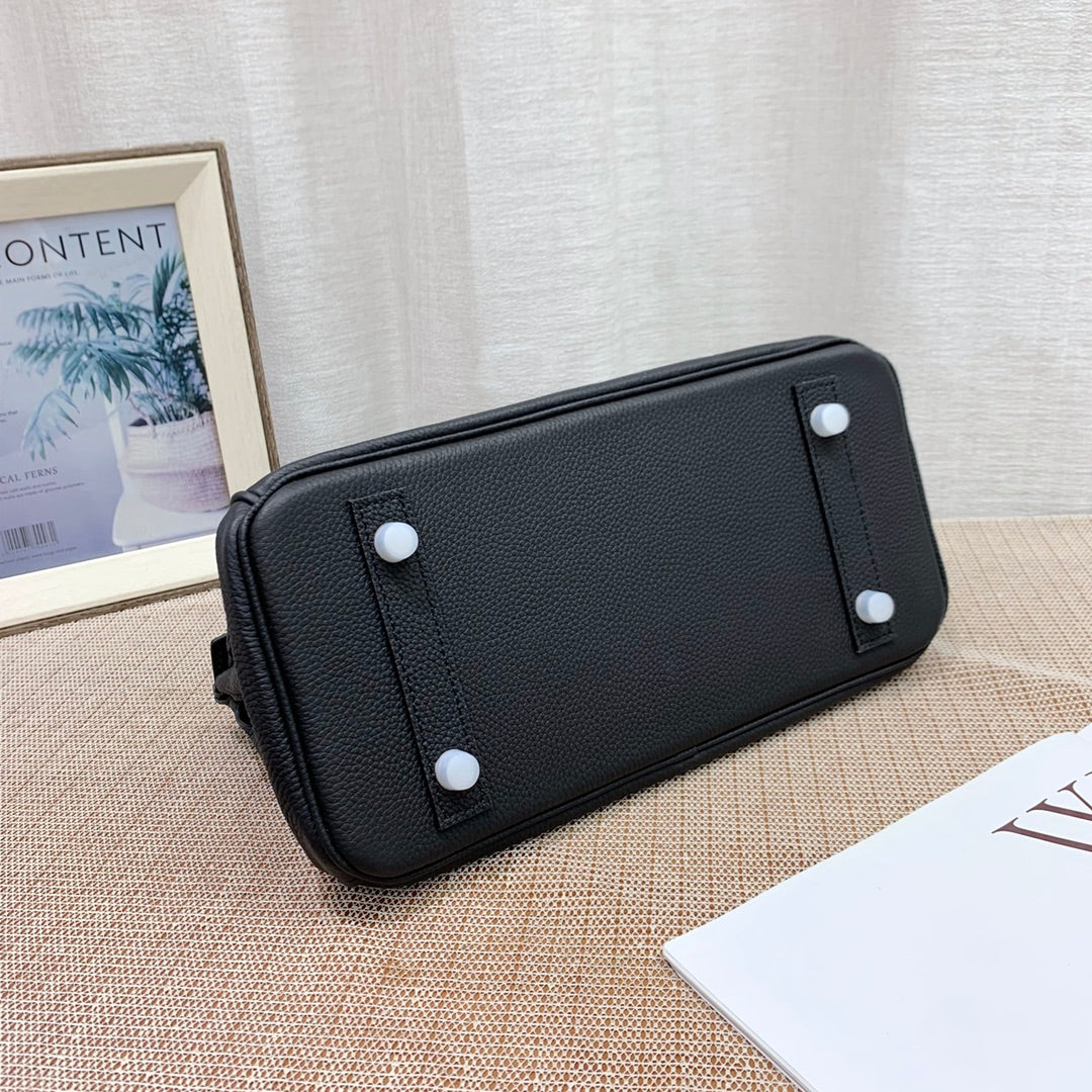 Structured Cowhide Leather Handbag
