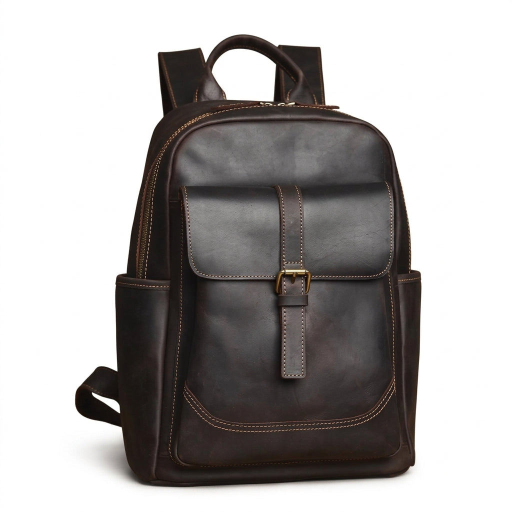 Vintage Cowhide Leather Backpack by Christina Shiefer
