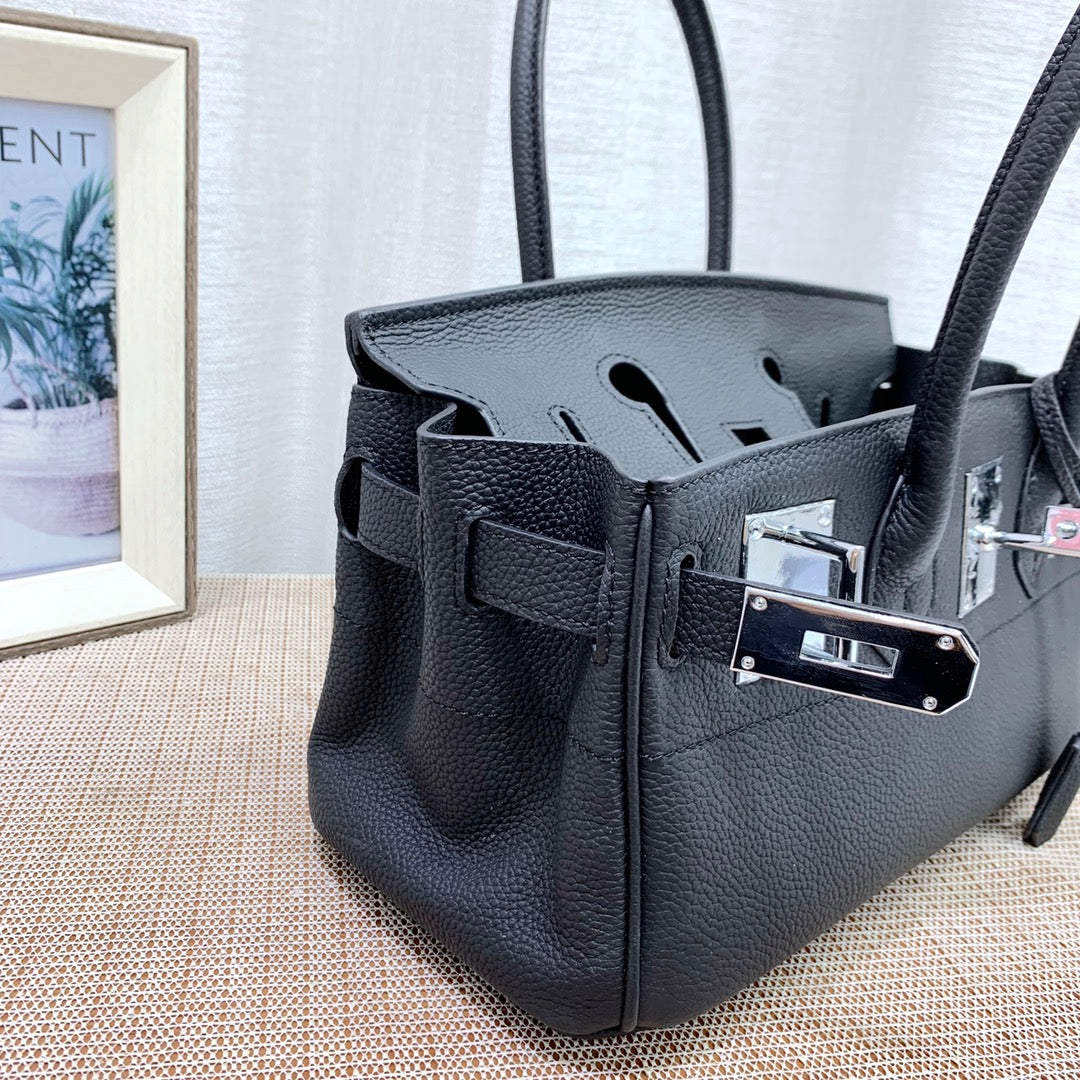 Structured Cowhide Leather Handbag