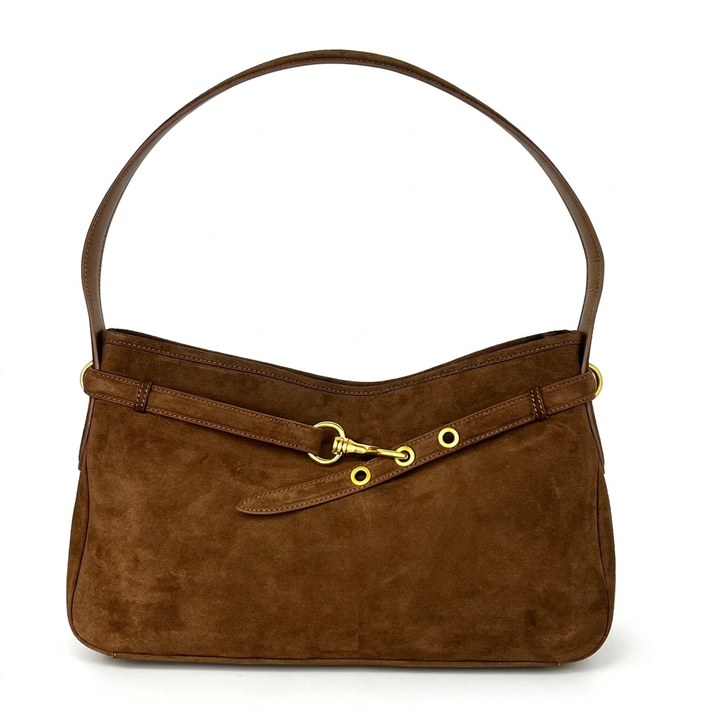 Suede Leather Luxe Shoulder Bag by Christina Shiefer