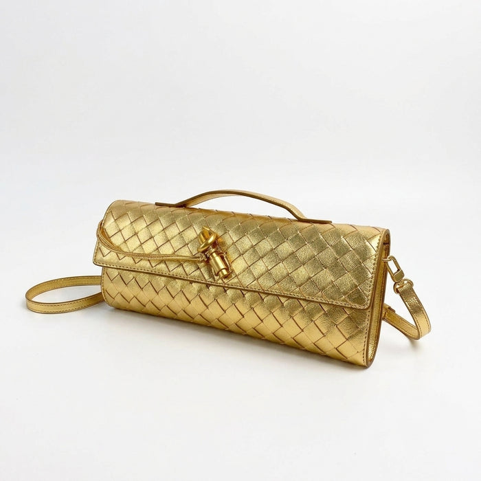 Woven Lambskin Knot Clutch by Christina Shiefer