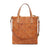 Argyle Patchwork Cowhide Leather Tote