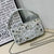 Crystal Embellished Leather Shoulder Bag