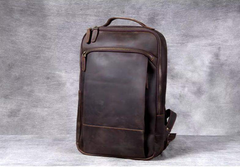 Premium Cowhide Leather Backpack - with Upgraded Design