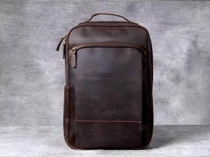 Premium Cowhide Leather Backpack - with Upgraded Design