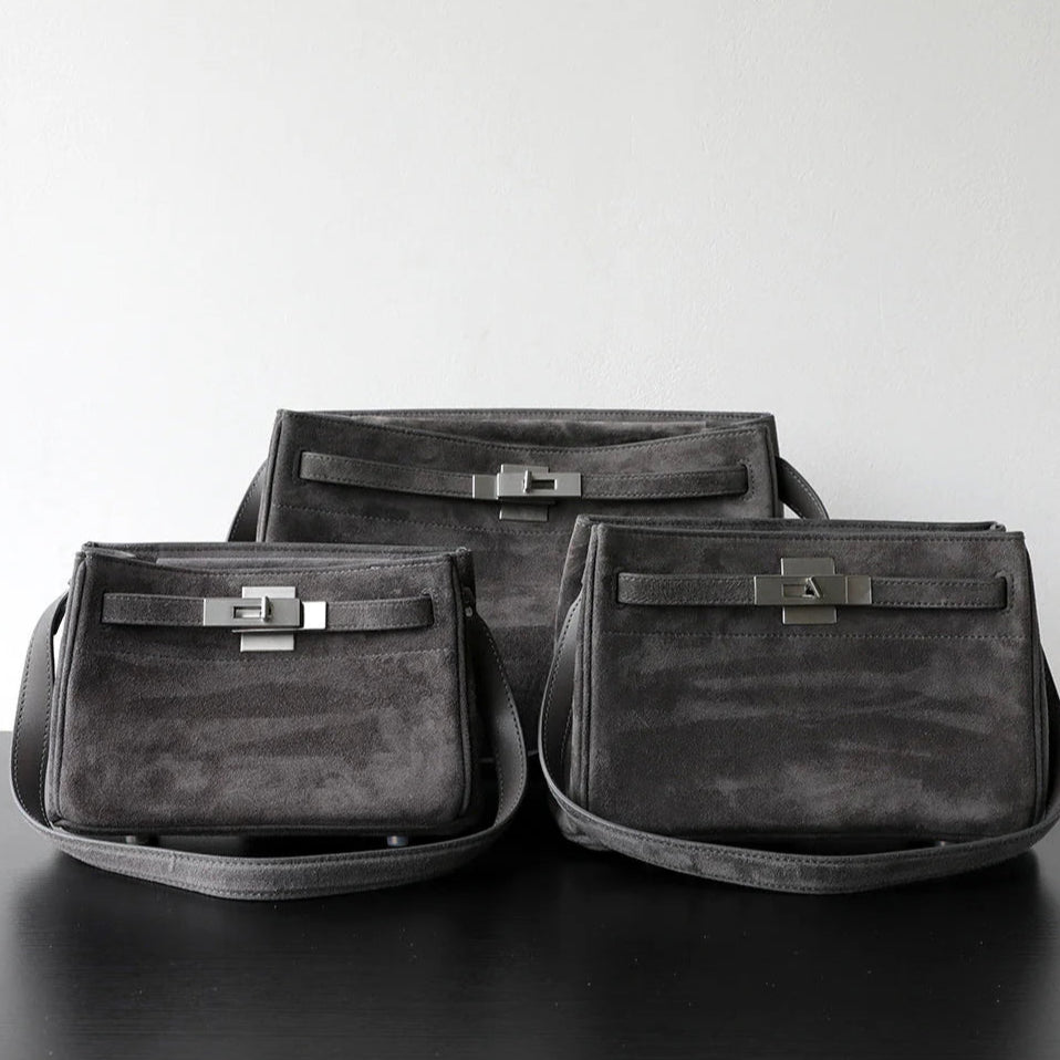 Premium Lambskin Suede Shoulder &amp; Crossbody Bag