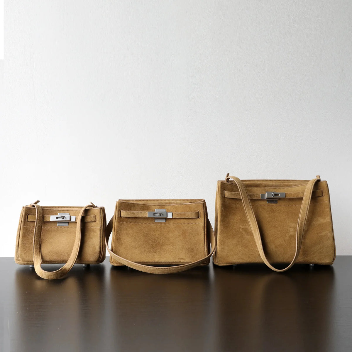 Premium Lambskin Suede Shoulder &amp; Crossbody Bag