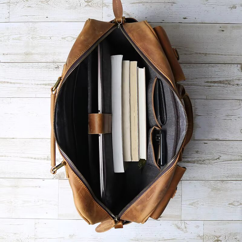 Retro Crazy Horse Leather Handbag