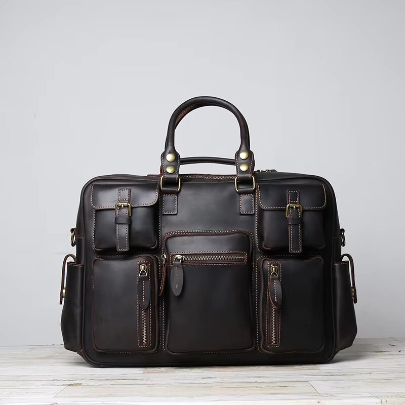 Retro Crazy Horse Leather Handbag