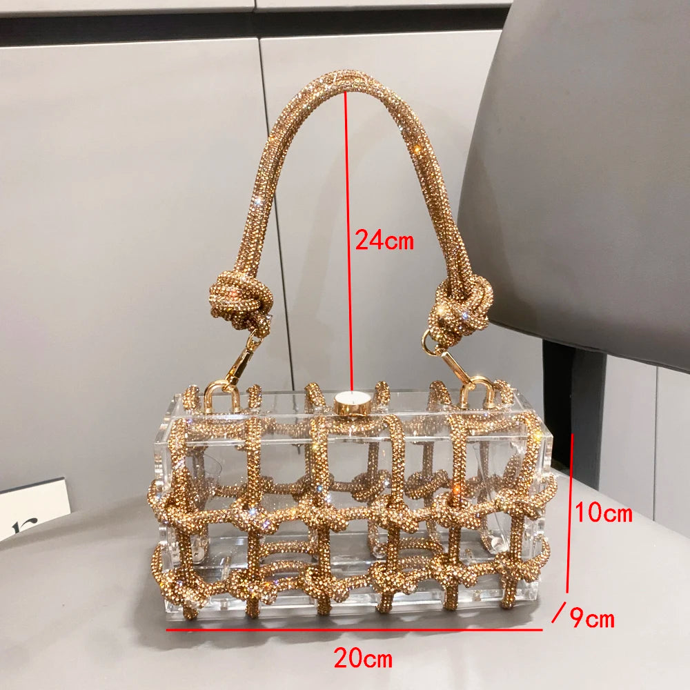 Rhinestone Clear Box Handbag