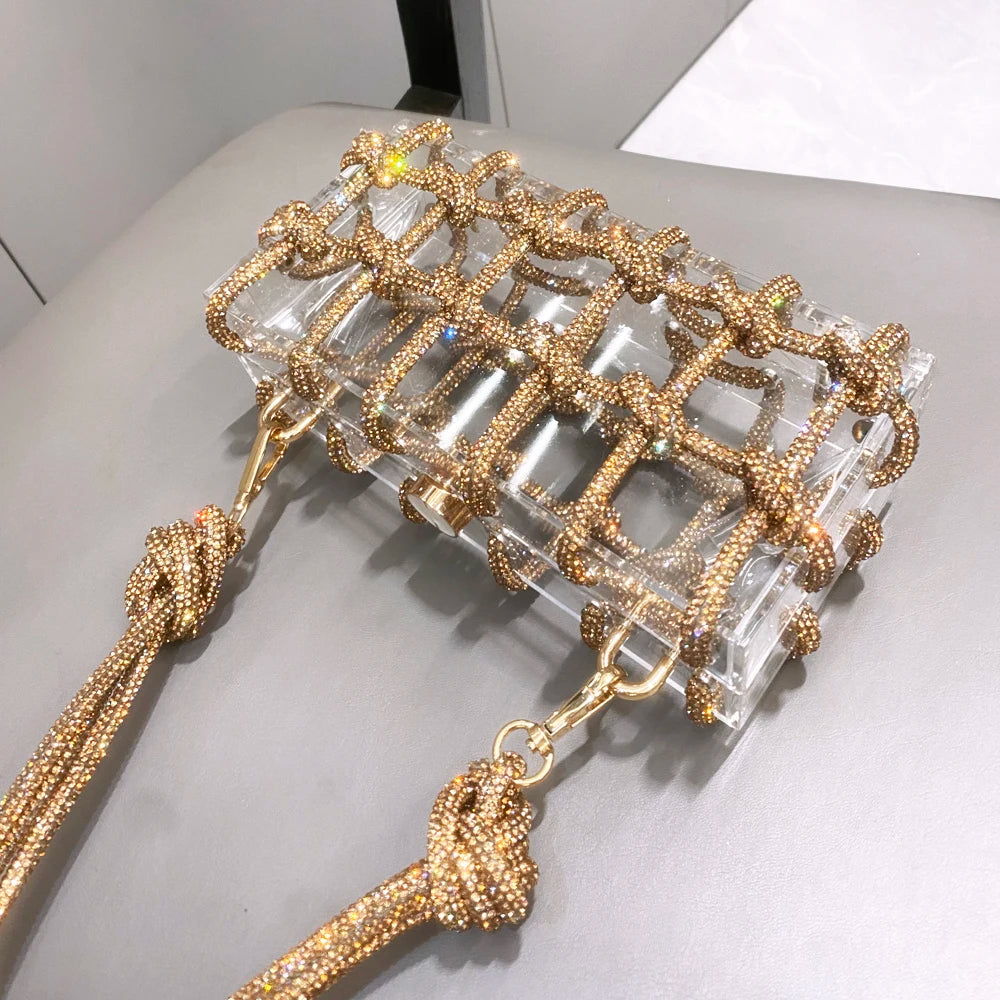 Rhinestone Clear Box Handbag