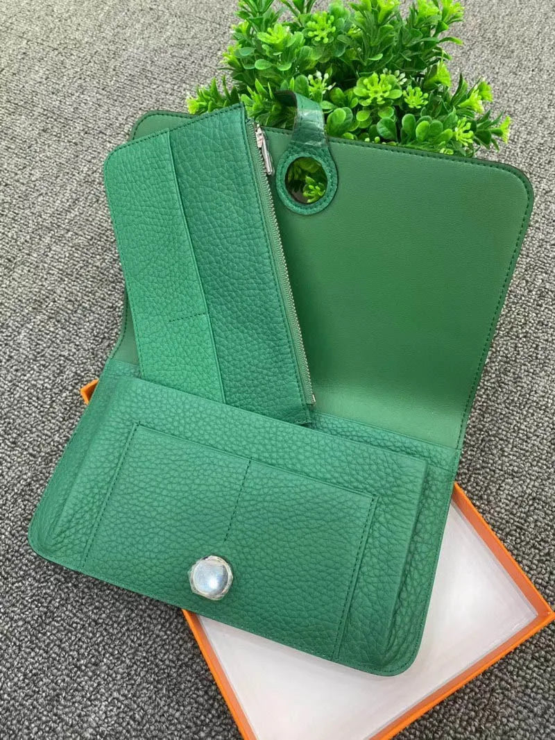 Grained Leather Large Wallet