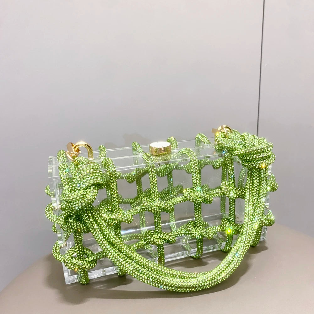 Rhinestone Clear Box Handbag