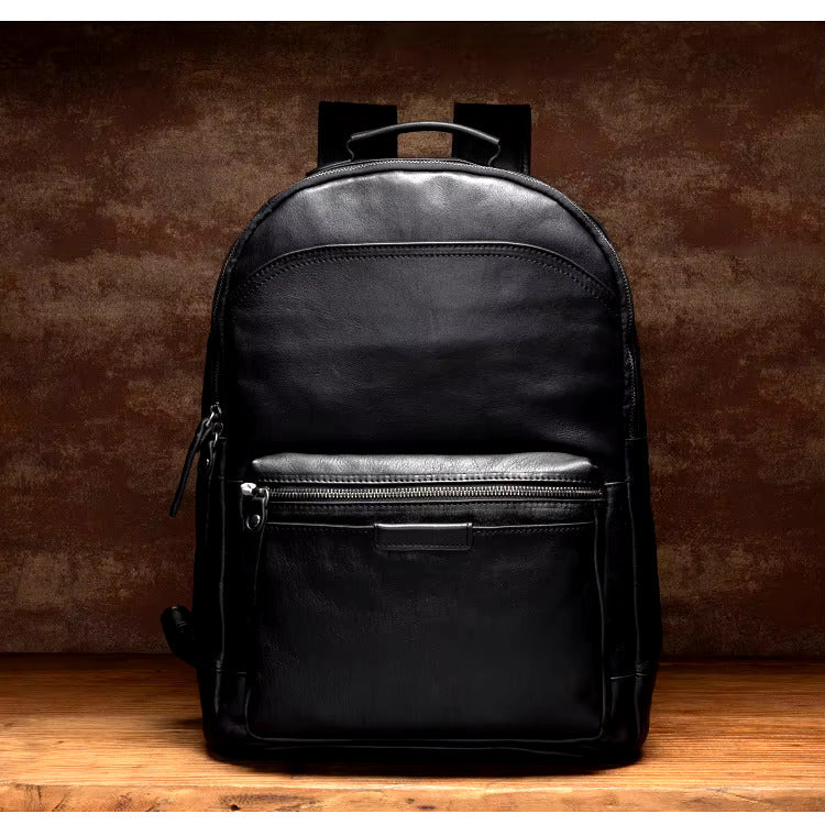 Classic Cowhide Leather Backpack
