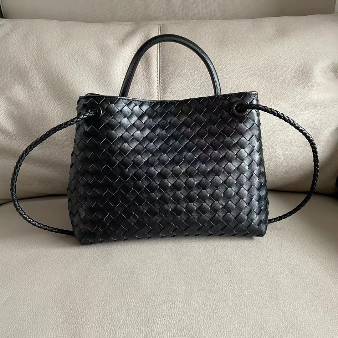 Leather woven Tote Bag