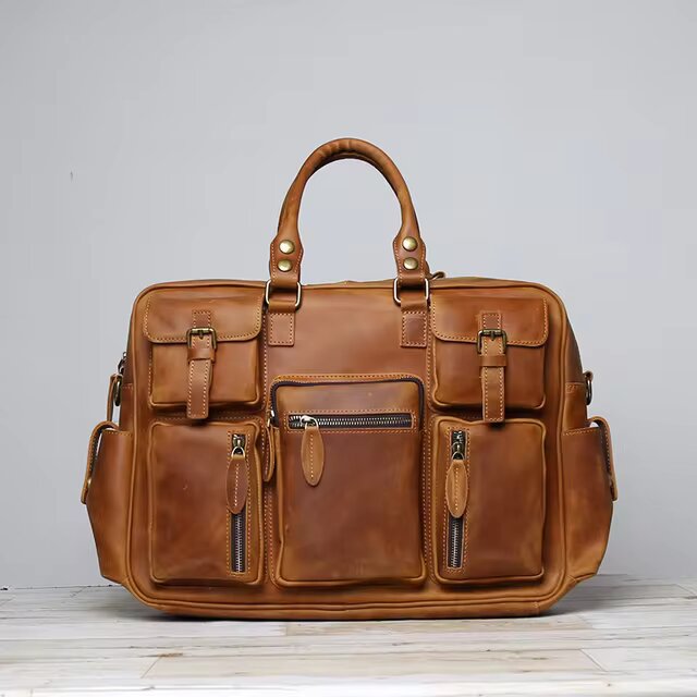 Retro Crazy Horse Leather Handbag