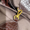 Oversized Croc Embossed Vegan Leather Tote Bag