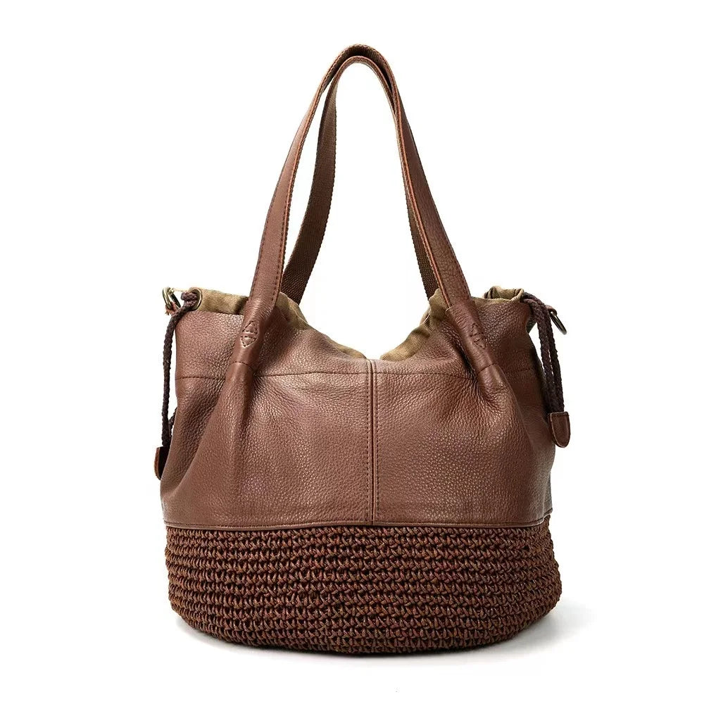 Woven  Leather Tote