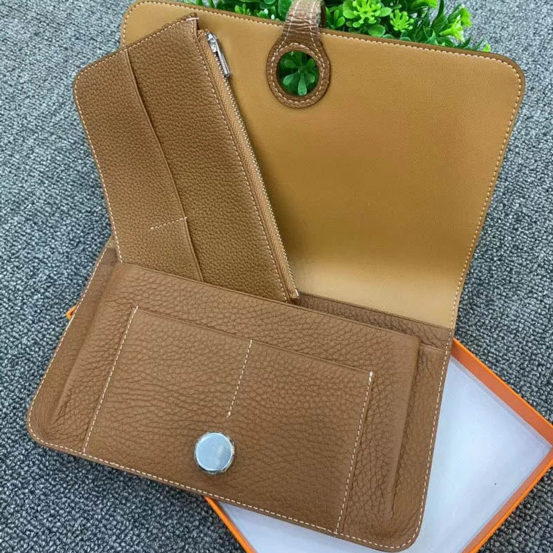 Grained Leather Large Wallet