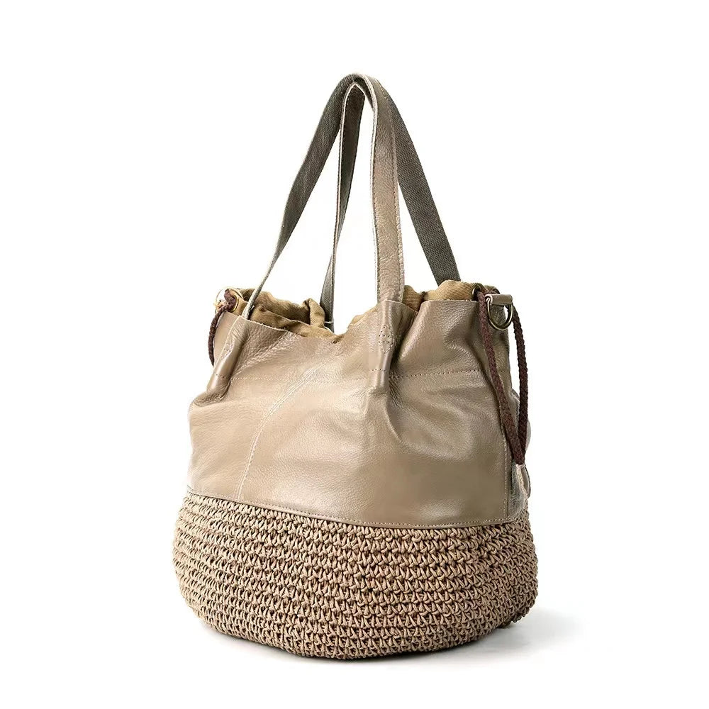 Woven  Leather Tote