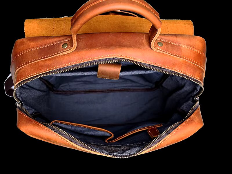 Retro Crazy Horse Leather Backpack