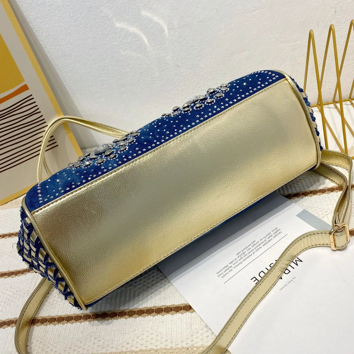 Diamond Denim Butterfly bag